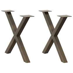 vidaXL Couchtischbeine X-Form 2 Stk. Naturstahl 50x(42-43) cm Stahl Image