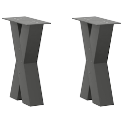 vidaXL Couchtischbeine X-Form 2 Stk. Anthrazit 38x(42-43) cm Stahl Image