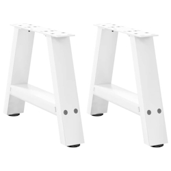 vidaXL Couchtischbeine A-Form 2 Stk. Weiß 30x(30-31) cm Stahl Image