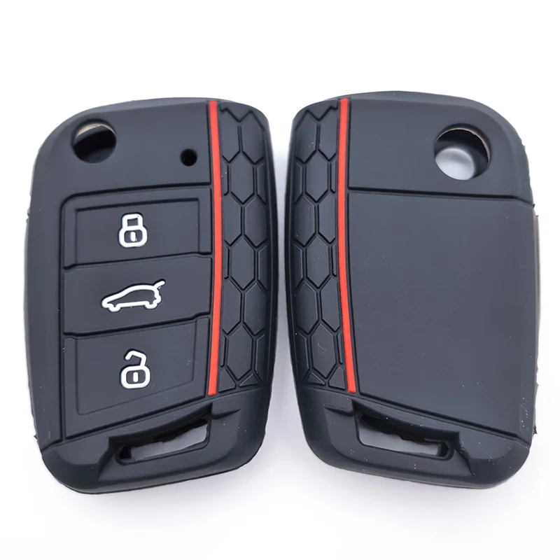 Auto-Fernschlüsseletui für VW Golf7 GTI POLO T-Cross Touran Tiguan Skoda Octavia Rapid Kodiaq Fabia Seat Ibiza Leon Image
