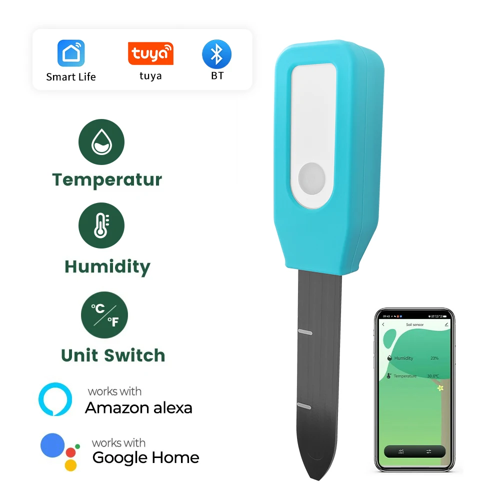Tuya Bluetooth Boden Tester Temperatur Feuchtigkeit Detektor Smart Leben Garten Automatisierte Bewässerung Detektor Mit Alexa Google Hause Image