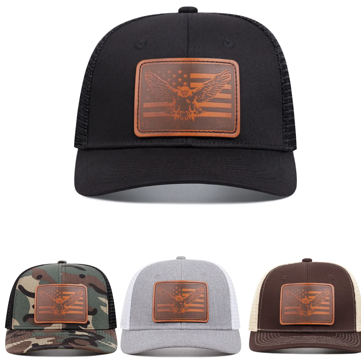 2024 Flying Eagle Muster Leder Label Herrenmode Ente Zunge Hut Einstellbar Hip Hop Baseball Hut Sonnenschirm Lkw Cowboy Caps