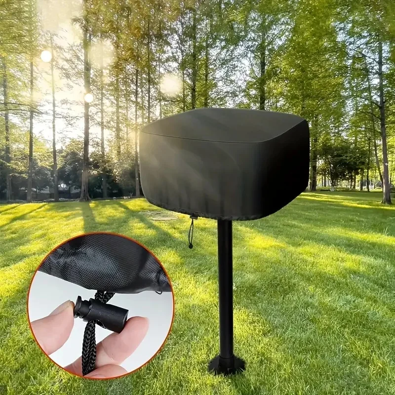 Grillabdeckung aus Polyester mit Kordelzugverschluss – wasserdichter Staubschutz für Grillöfen im Freien, robuste Grill-Staubschutzhülle Image