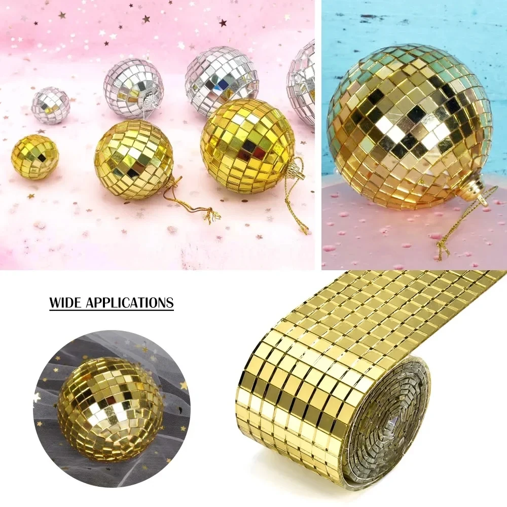 1PC 4x 100cm Selbstklebende Echtglas Handwerk Aufkleber Reflektierende Glas Band Spiegel Mosaik Fliesen Für Die Herstellung DIY Hand Handwerk Hause De