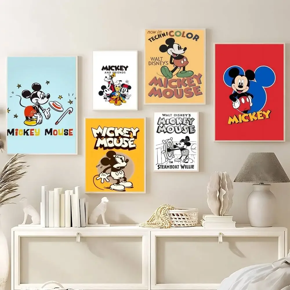 Niedliches M-Mickey Mouse-Poster, HD-Kunst, klebrige Wand, wasserdicht, für Zuhause, Wohnzimmer, Schlafzimmer, Bar, ästhetische Dekoration Image