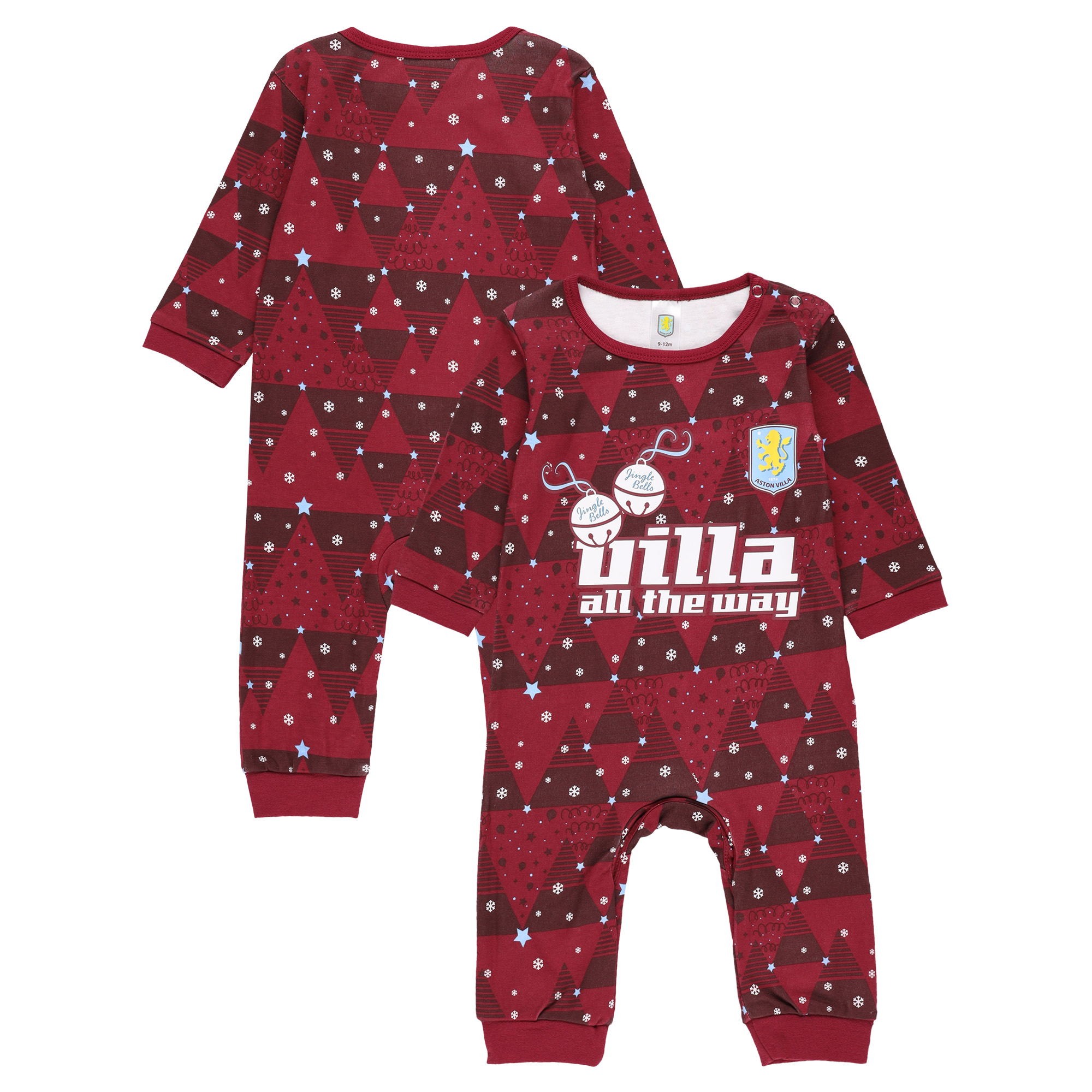 Weihnachtsschlafanzug von Aston Villa – Weinrot – Baby Image