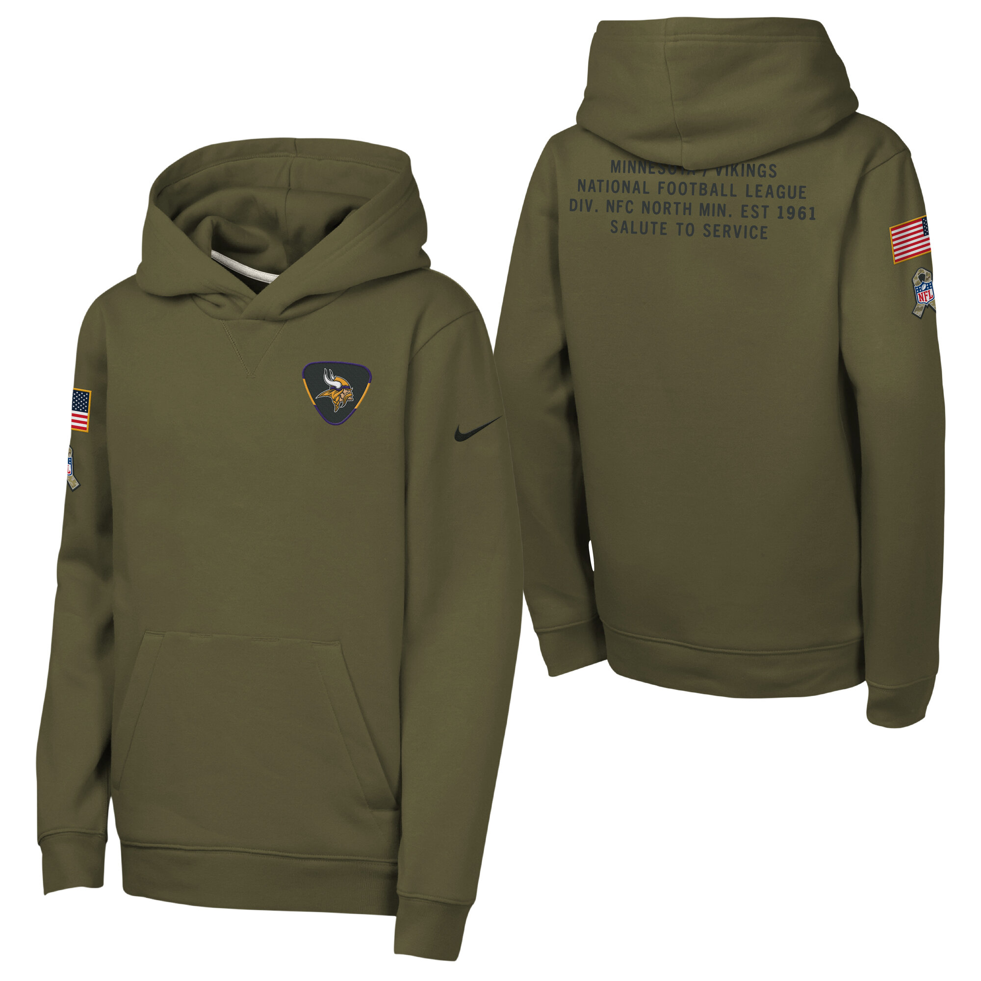 "Minnesota Vikings Nike Salute To Service Hoodie - Jugendliche" Image