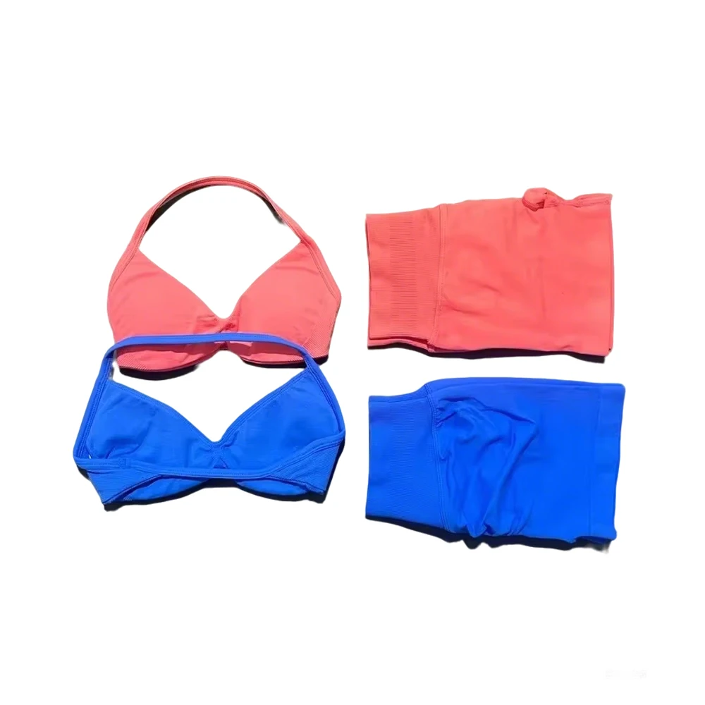 2-Piece Impact Fitness Set Women's Sports Bra Seamless Shorts Fitness Sportswear Workout Set Fitness Leggings Set