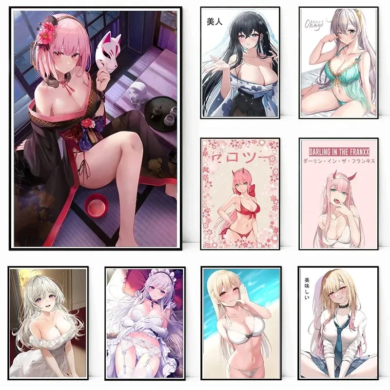 Cool Summer Japanese Anime Poster Cute and Sexy Royal Sister Laurie Minimalist Print Canvas Painting for Living Room Home Decor
