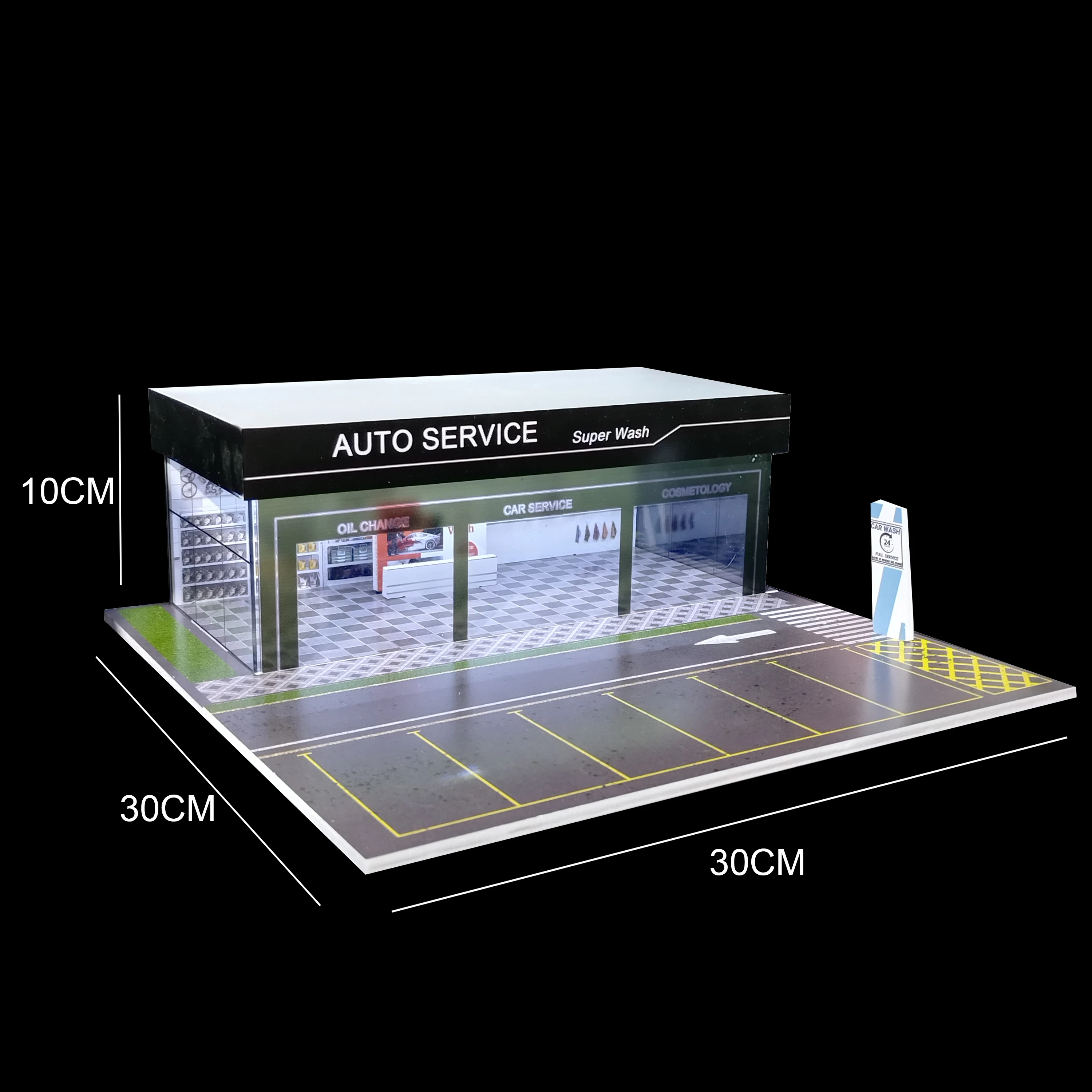 Modelli in miniatura diorama per garage per auto a LED in scala 1/64 con luci USB Vetrina multi-scena per auto modello Hot Wheels Matchbox