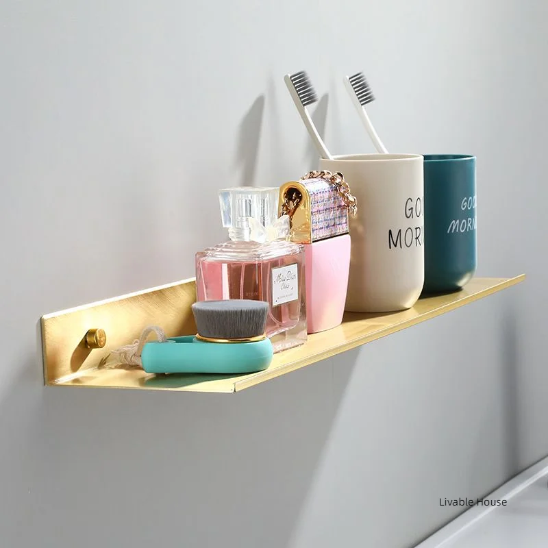 Étagère murale de salle de bain en or de 30 à 50cm, support d'angle de salle de bain en or, rangement de cuisine, étagère de salle de bain