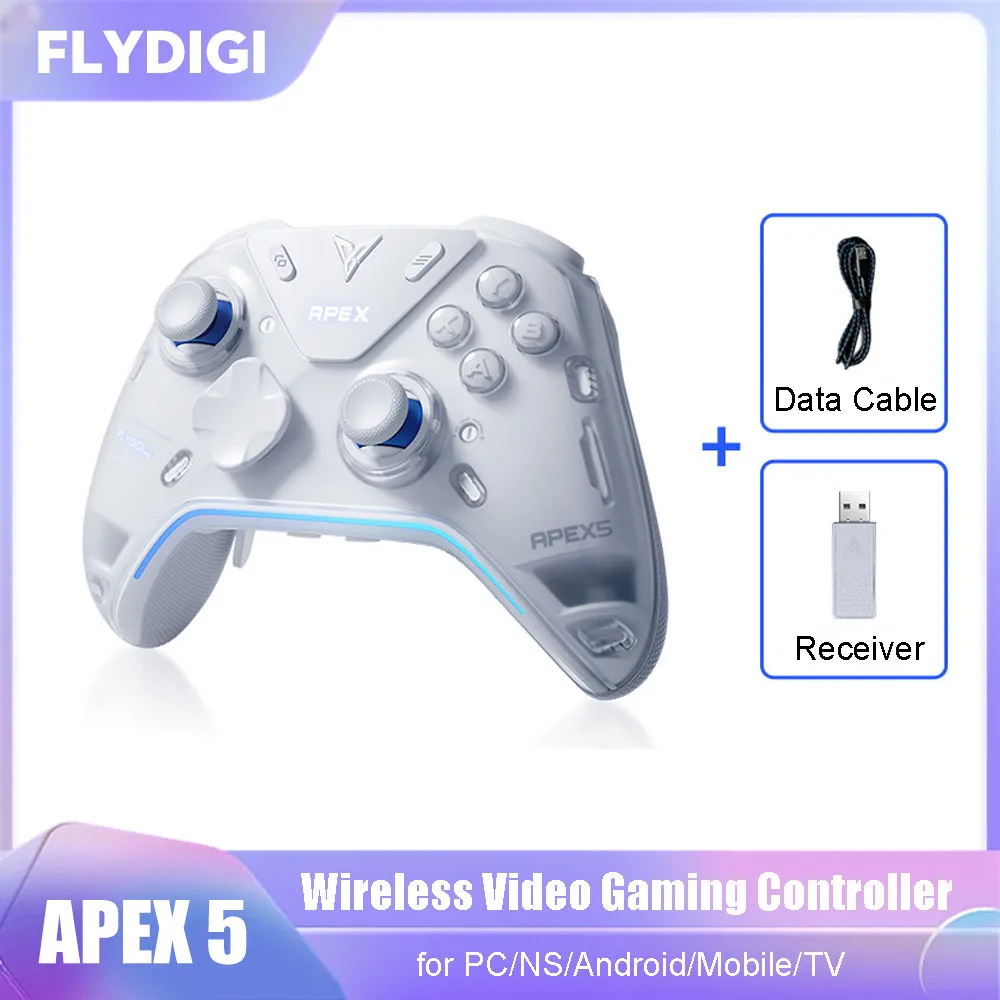 FLYDIGI Apex 5 contrôleur de jeu sans fil Bluetooth RGB lumière Console de jeu vidéo ajuster manette de jeu pour PC/Android/Mobile/TV