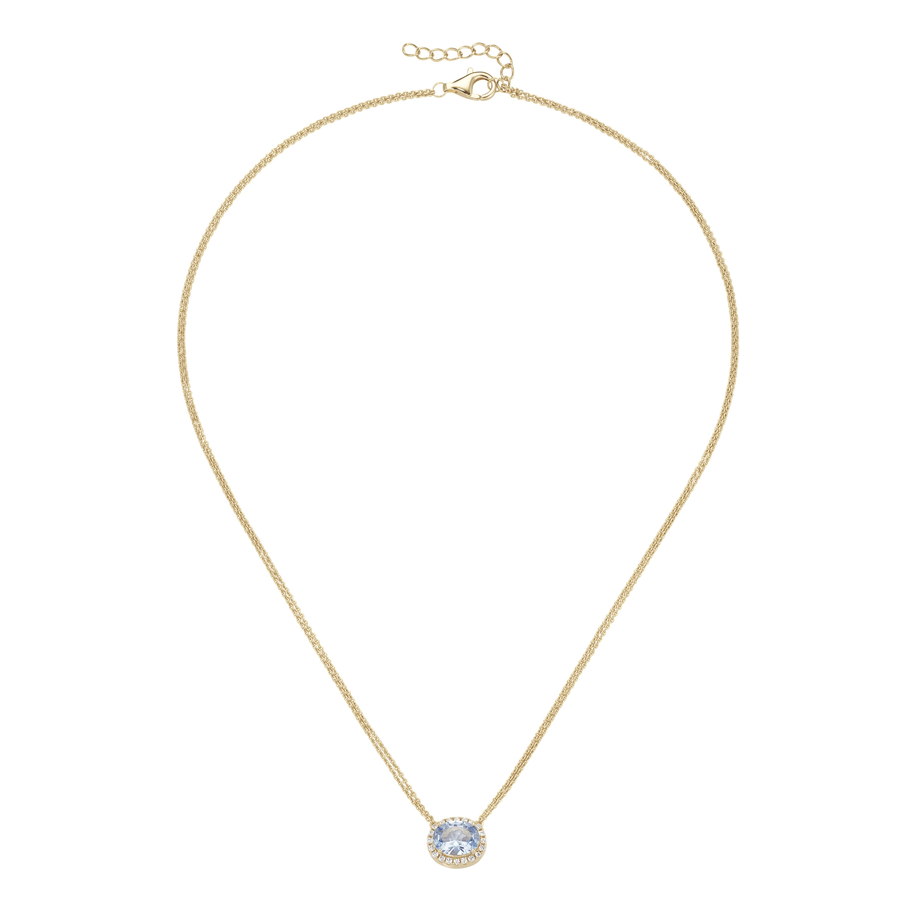Collier SMART JEWEL "mit weißen und hellblauem Zirkonia, Silber 925", hellblau, Halsketten, Damen, 45cm, Silber 925 (Sterlingsilber) Image