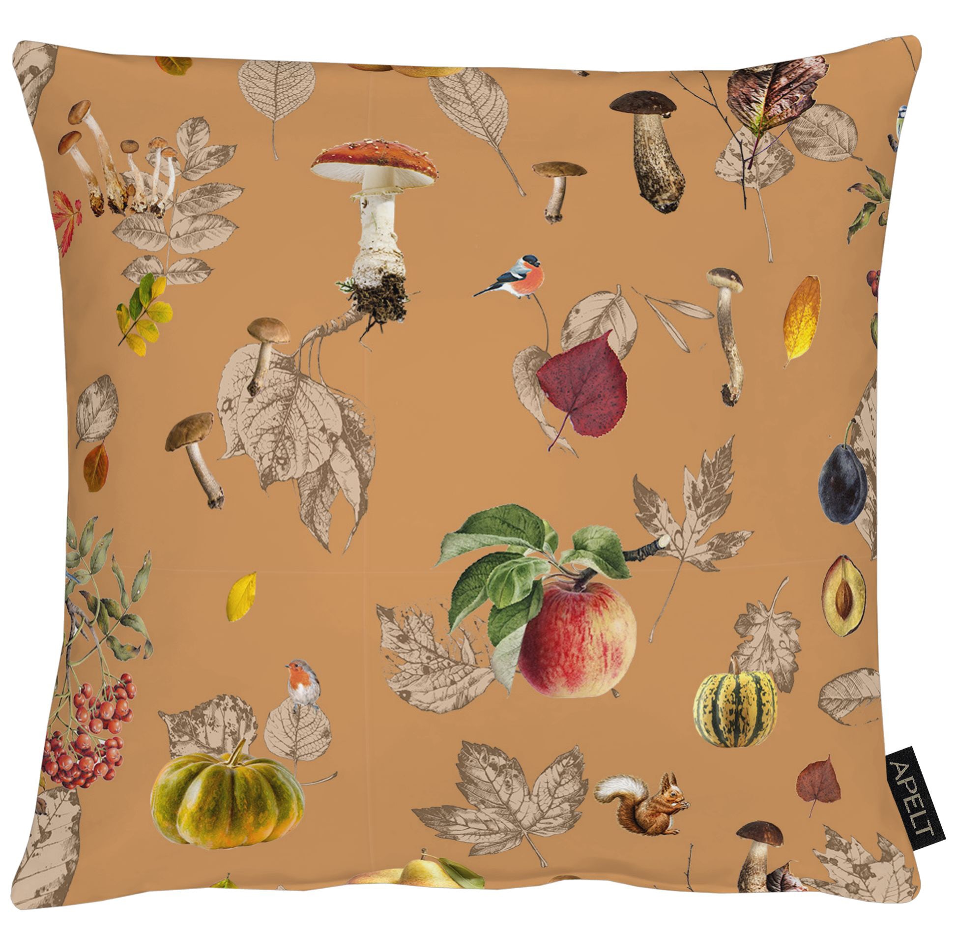 Dekokissen APELT "3405", braun, orange, bedruckt, B:39cm H:5cm L:39cm, Baumwolle, Polyester, Dekokissen_Sitzkissen_Kissenhüllen Image