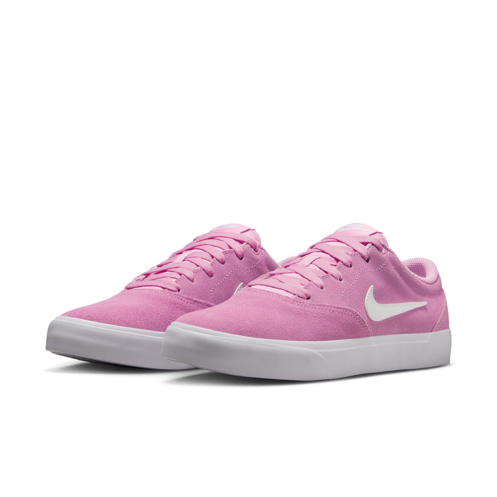 Sneaker NIKE SPORTSWEAR "W NIKE CHARGE SUEDE", Damen, Gr. 40,5, pink rise, weiß, pink rise, weiß, Leder, Schuhe Sneaker