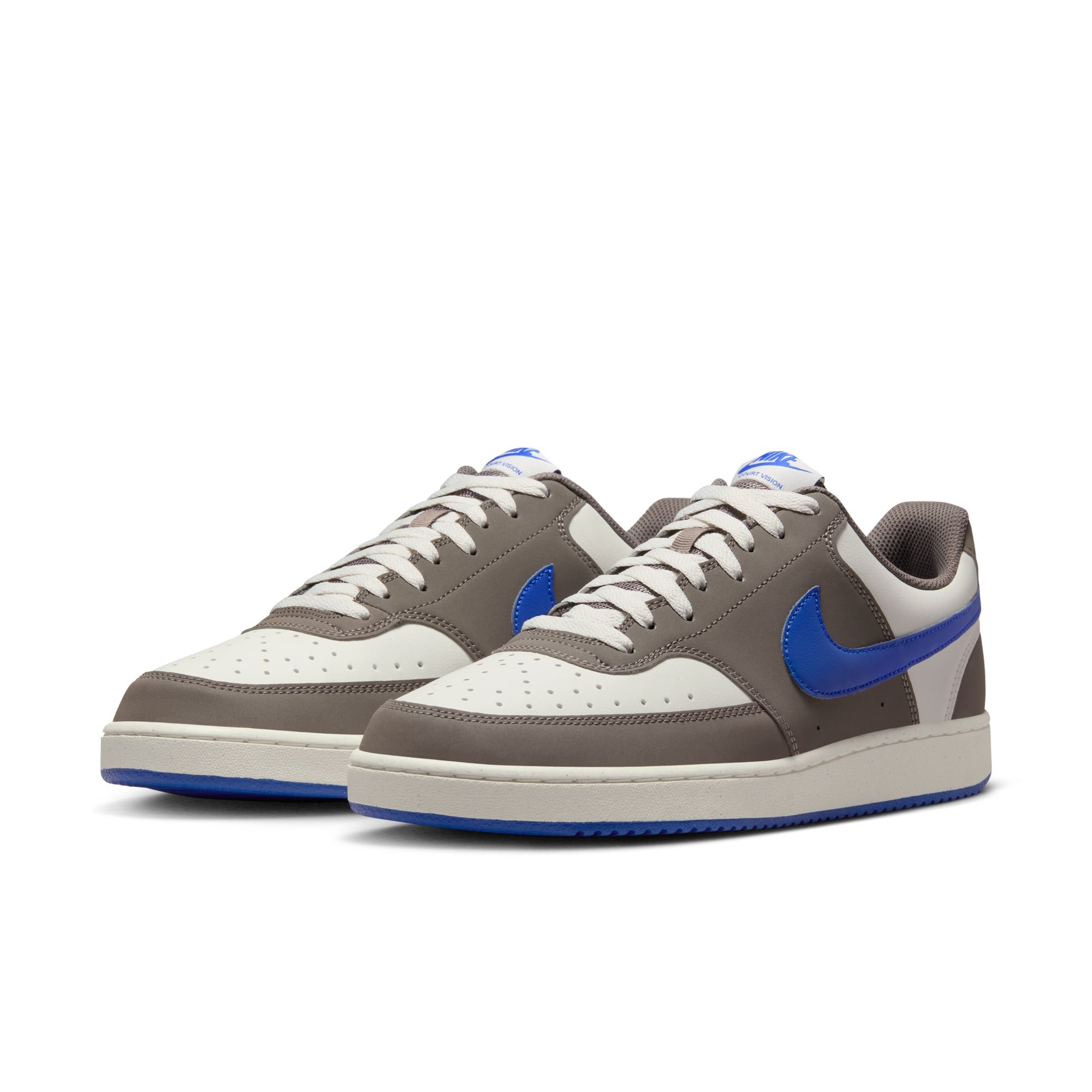 Sneaker NIKE SPORTSWEAR "NIKE COURT VISION LO P NB", Herren, Gr. 40, sail, hyper royal, cave stone, Synthetik, Schuhe Sneaker, inspiriert vom Design des Nike Air Force