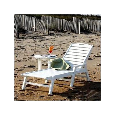 Brookstone Nautical Outdoor Polywood Chaise with Arms, White