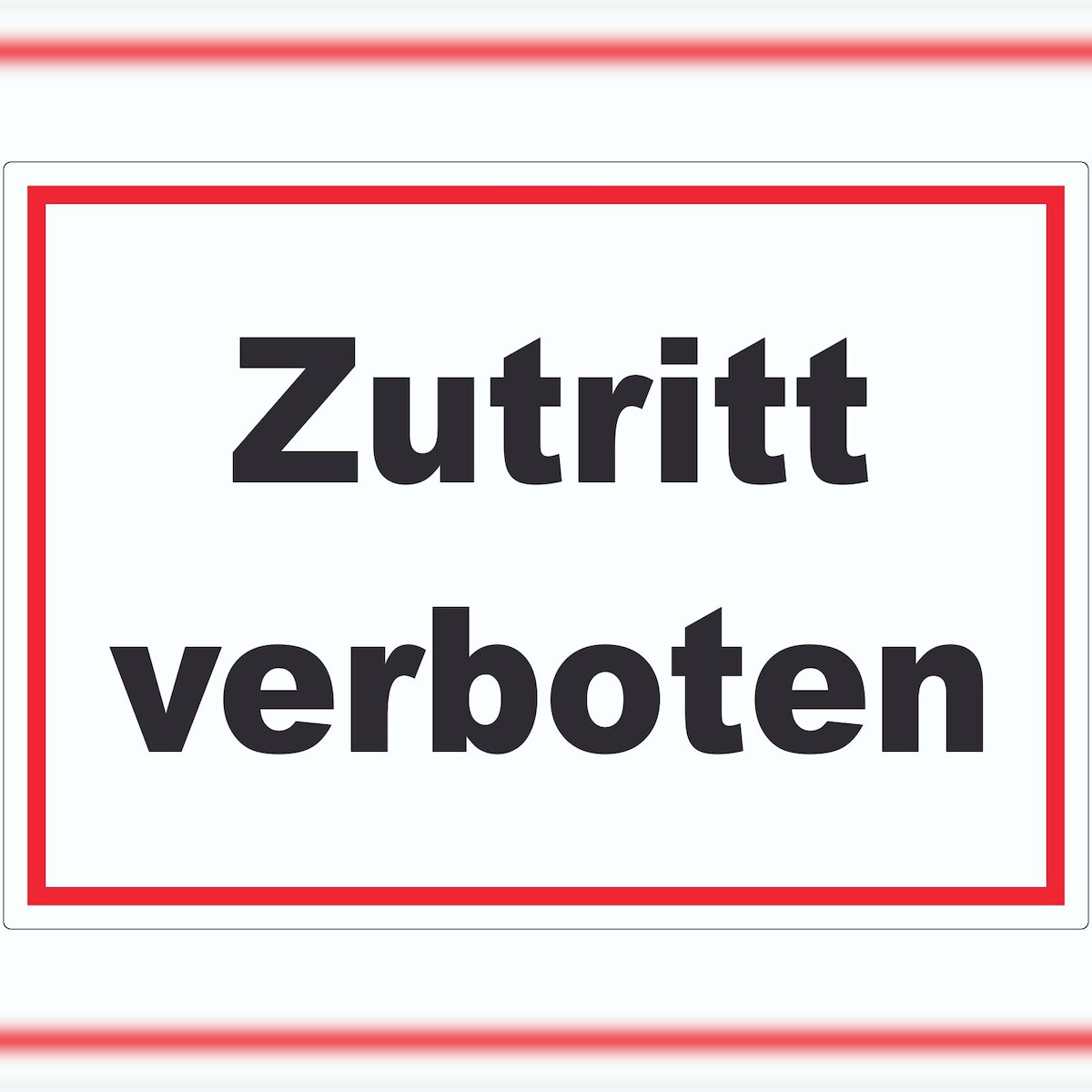 HB-Druck Zutritt verboten Schild schwarz-weiß-rot A4 Rückseite selbstklebend Image