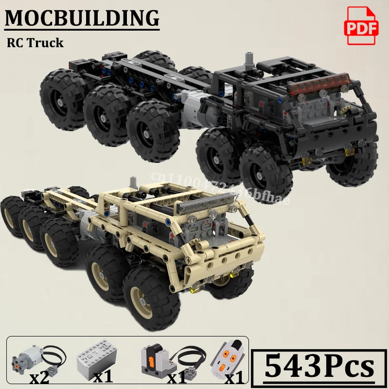 Ferngesteuerter LKW mit Motoren, RC-Fahrzeug, MOCBUILDING, kreative Bausteine, Spielzeug, Jungen, Geschenk Image