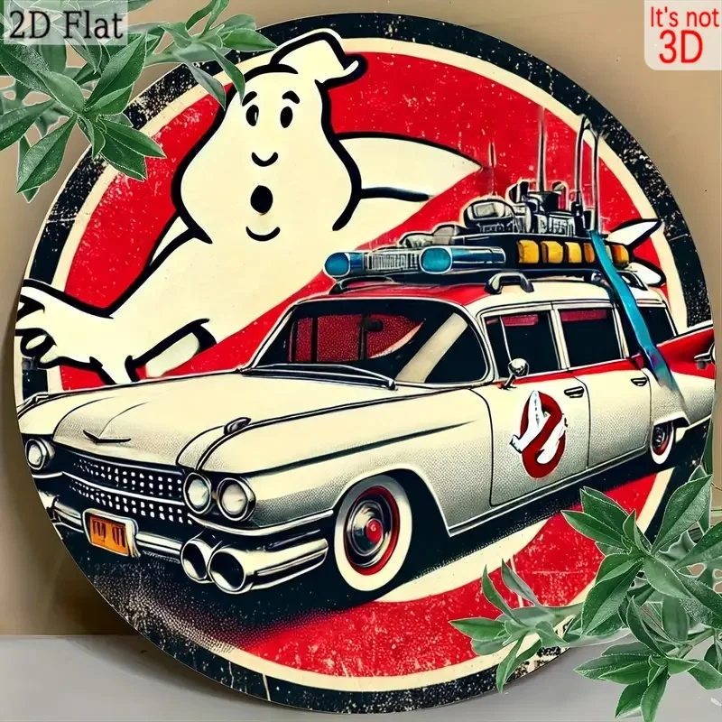 Rundes Vintage-Schild aus Metall und Aluminium, Filmthema-Stil – Wanddekoration für Zuhause, Bauernhaus, Schlafzimmer, Veranda | Mehrzweck-Vintage-Stil Image