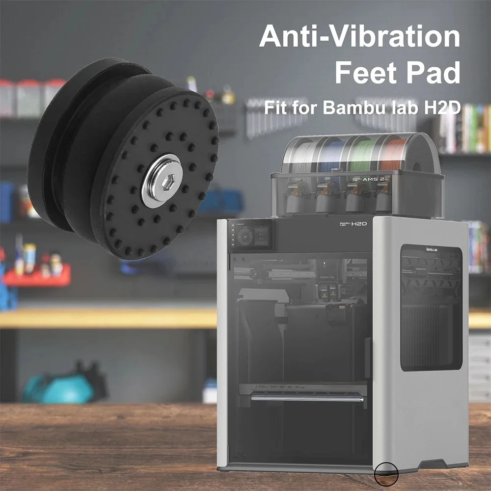 Toaiot Anti-Vibrations-Füße für Bambu Lab, rutschfestes, staubdichtes Gummi-Fußpolster für BambuLab X1/X1C P1P/P1S H2D/H2S Ender 3 V2 Image