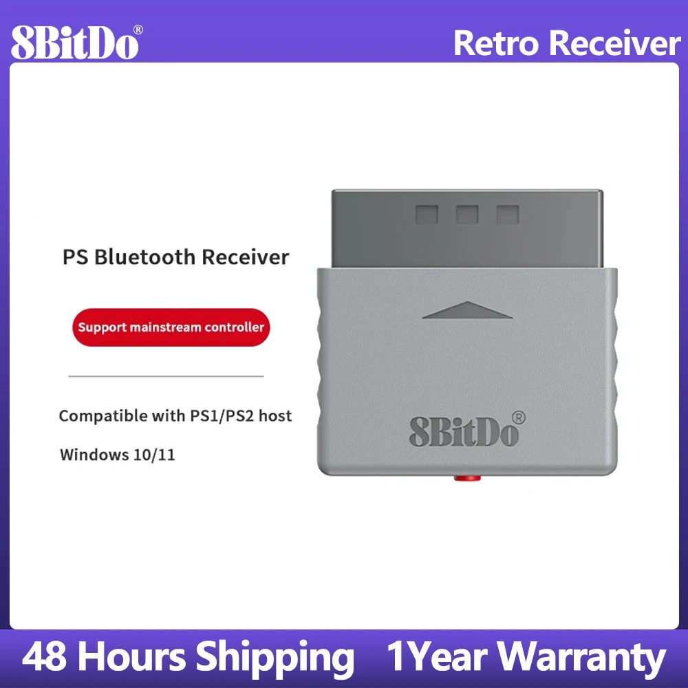 8Bitdo PS Retro Receiver für PS1/PS2/Windows System kompatibel für Xbox Series/Xbox One/Switch Pro/PS5/PS4 Controller