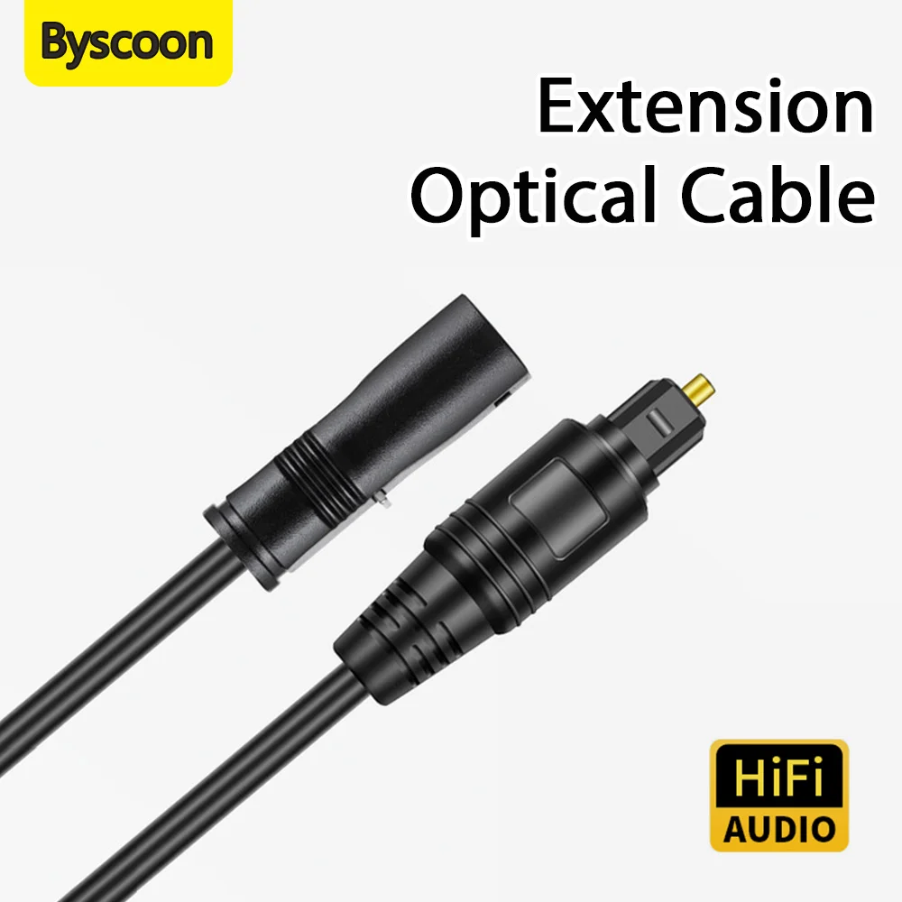 Optical Cable Extension Female-to-Male Fiber Digital Audio Cable for Soundbar/TV/PS4/Xbox/Home Theater