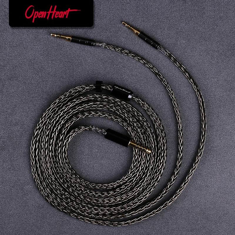 OPENHEART 16-adriges Kopfhörerkabel, 1 bis 2 Klinken, Dual 3,5/2,5/4,4 mm Balance-Kabel, versilbertes Kupfer, Upgrade-XLR, 2 m, 3 m Kabel Image