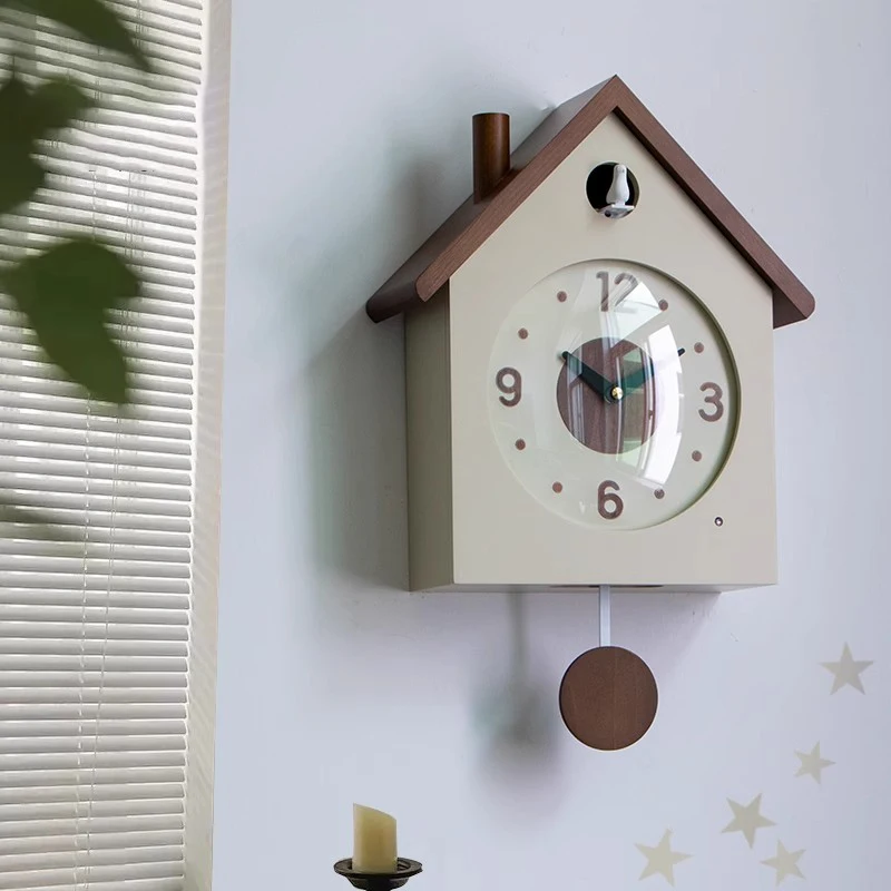 Massivholz Wanduhr Kreative Kuckuck Wohnzimmer Dekoration Uhren Moderne Elegante Design Wanduhr Nordic Zubehör Uhren