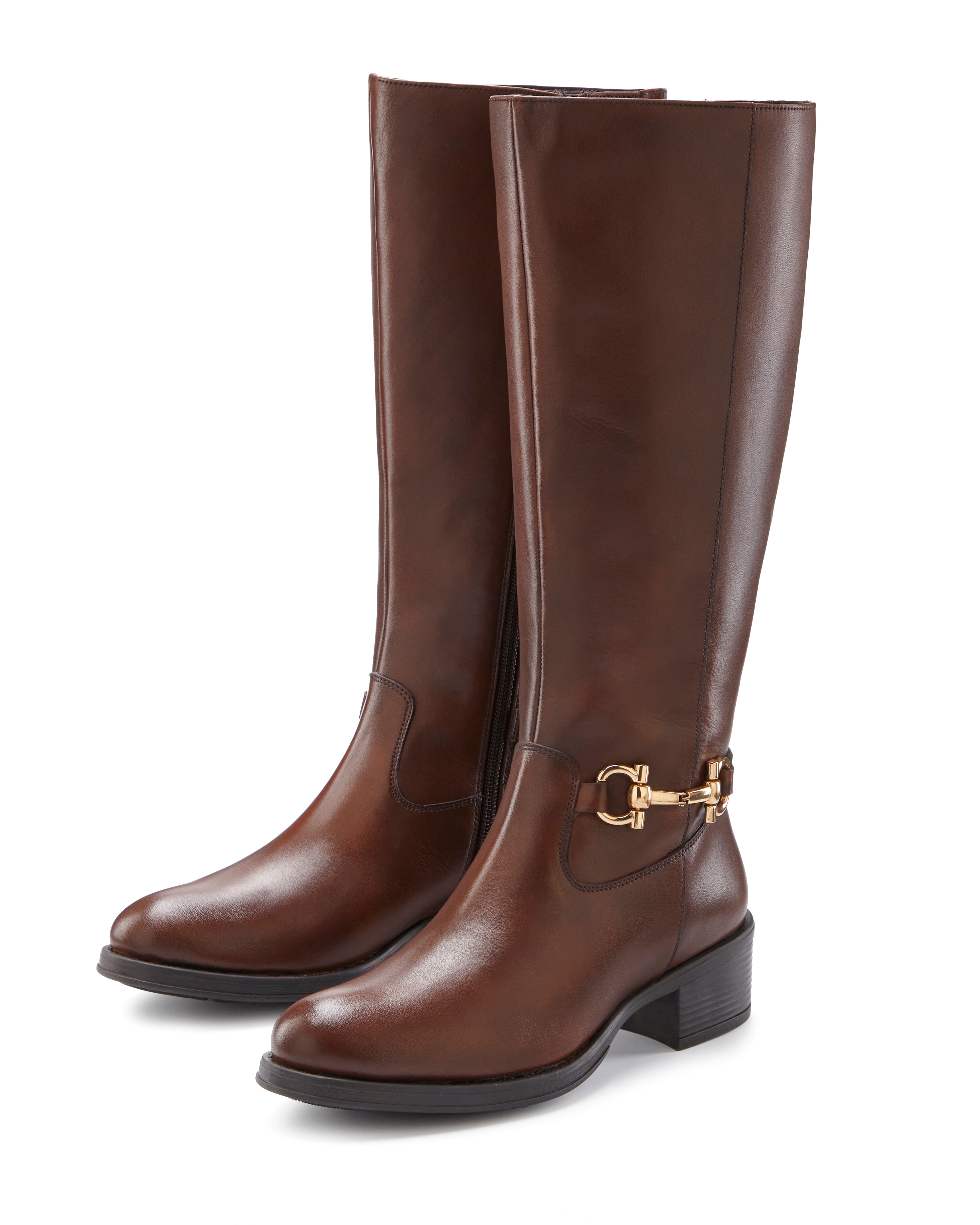 Stiefel LASCANA "Stiefelette", Damen, Gr. 40, braun, Obermaterial: 100% Rindsleder. Decksohle: 100% Schafsleder. Futter: 100% Textilmaterial. Laufsohle: 100% Synthetik, unifarben, Schuhe Stiefel, aus Leder mit Langschaft