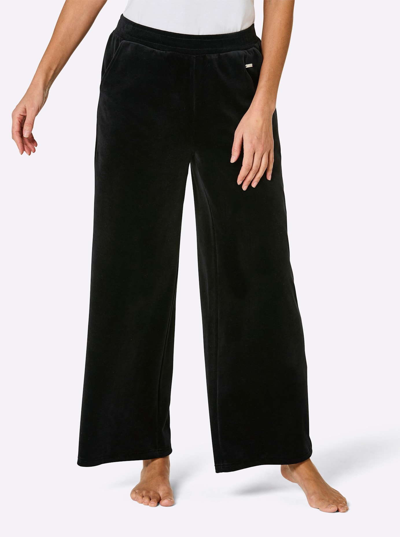 Jogginghose FEEL GOOD, Damen, Gr. 24/25, Kurzgrößen, schwarz, 80% Baumwolle, 20% Polyester, unifarben, Hosen Image