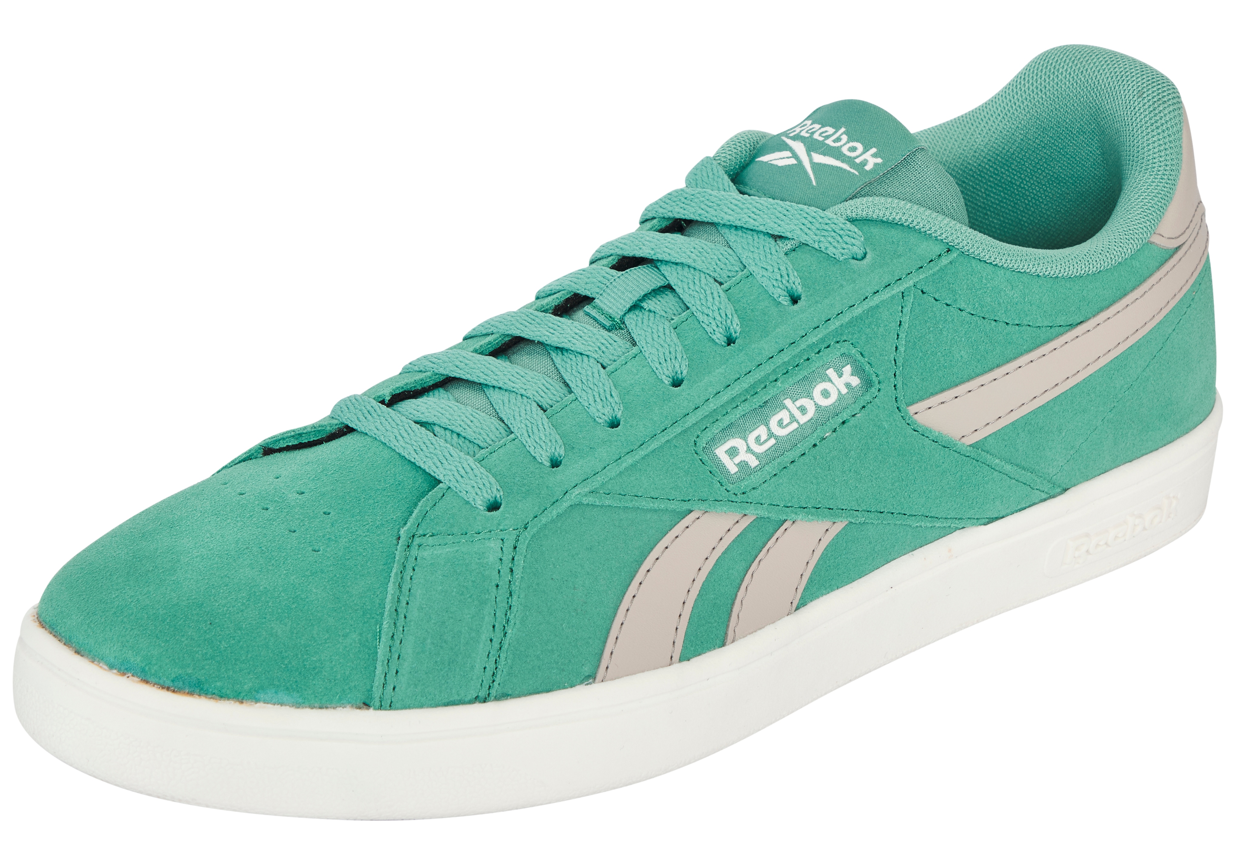Sneaker REEBOK CLASSIC "REEBOK COURT RETRO", Damen, Gr. 39, upgradegrün, moonstone, chalk, Leder, Synthetik, Schuhe Sneaker