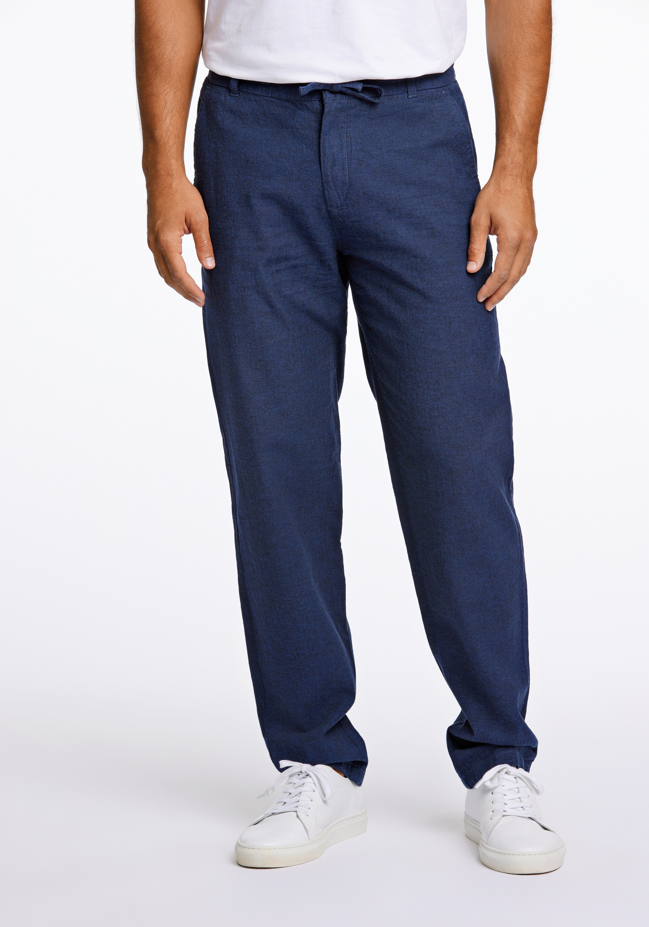 Leinenhose LINDBERGH "Lindbergh Leinenhose", Herren, Gr. XL, dk blau, Obermaterial: 55% Leinen, 45% Baumwolle, relaxed fit, Hosen Image
