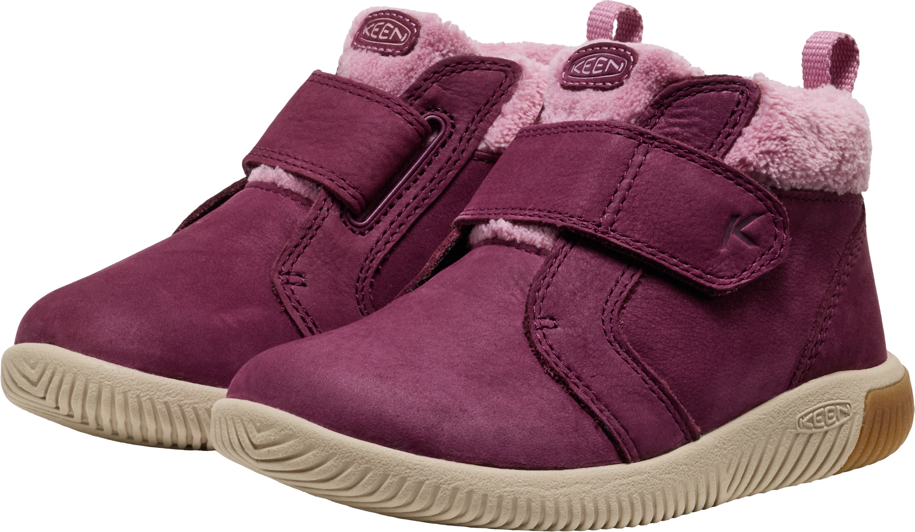 Winterstiefel KEEN "KNX MIDDIE", Kinder, Gr. 25/26, lila (fig, lilas), Leder, Textil, Schuhe