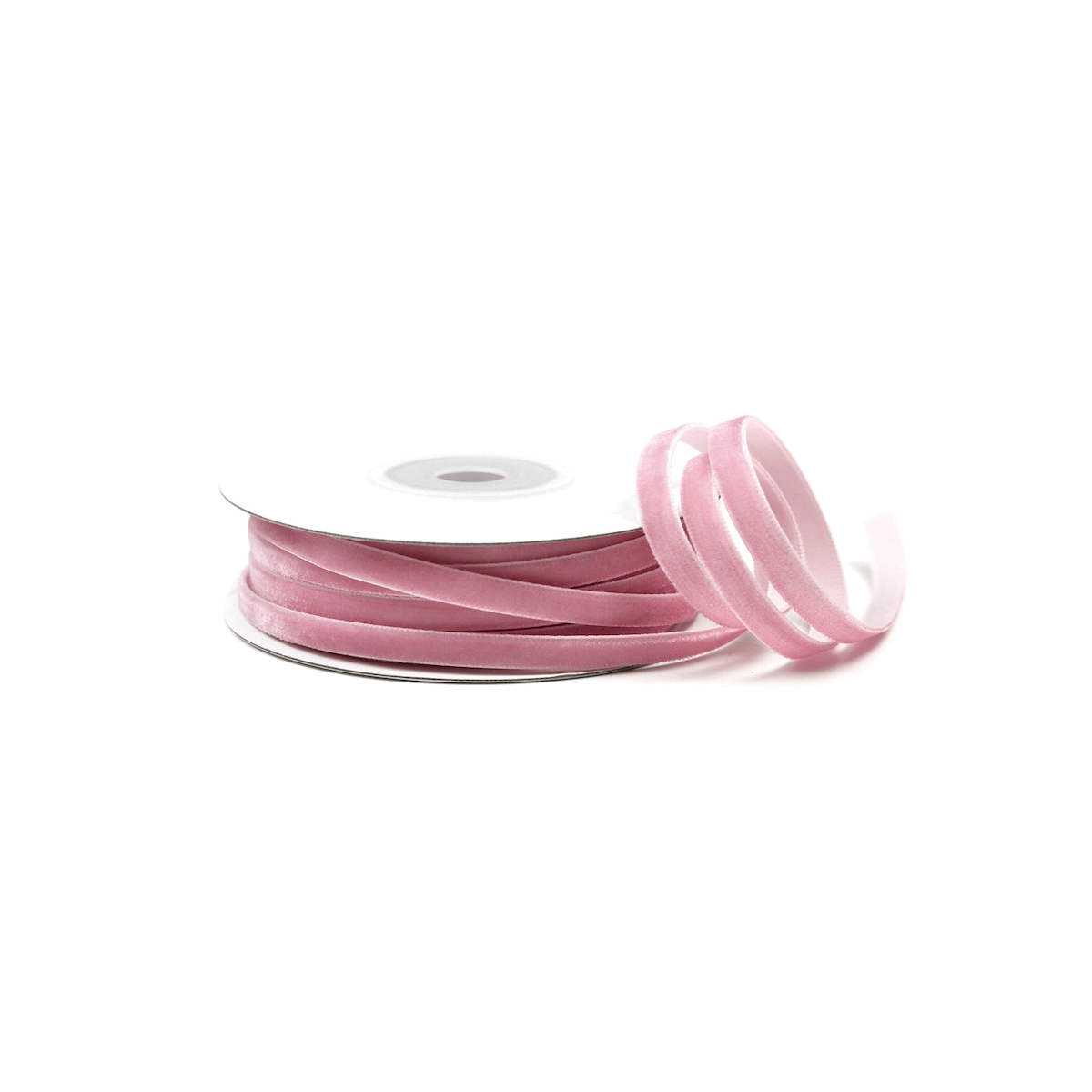 Creativery 6mm Samtband 10m Schmuckband Geschenkband Schleifenband Stoffband Uni Altrosa Image