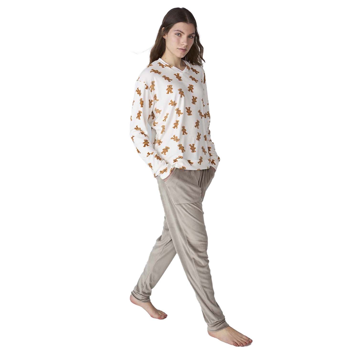 JJB4 Langärmliger Samtpyjama für Damen Image