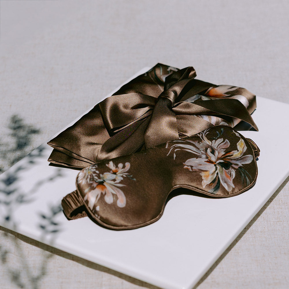 KIM+ONO Kimono Robe | Washable Silk Yuri Self Care Set | Mocha