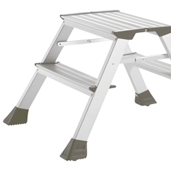Alco Trittleiter Aluminium 2-stufig 43cm silber Image
