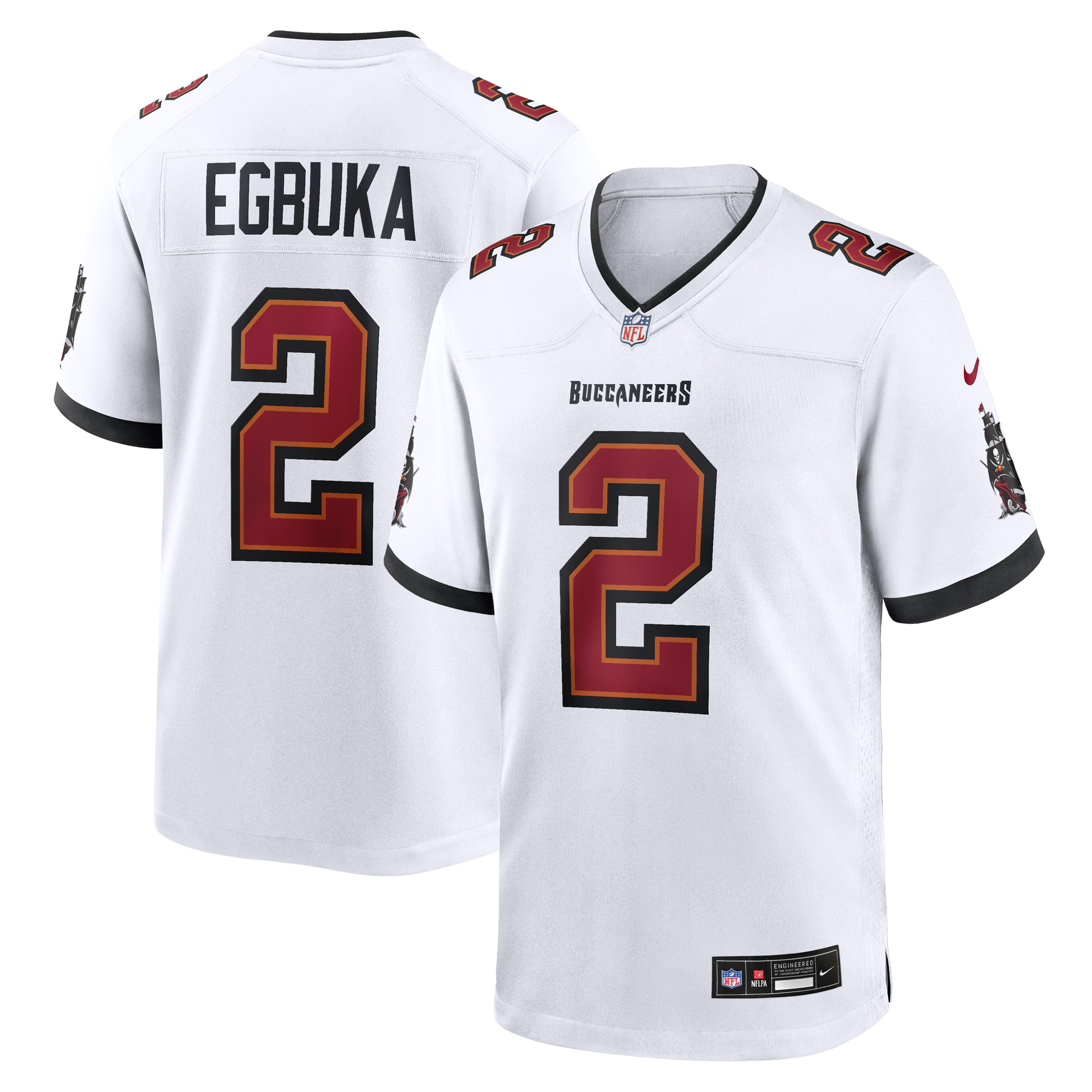 Tampa Bay Buccaneers Nike Game Auswärtstrikot - Weiß - Emeka Egbuka - Herren Image