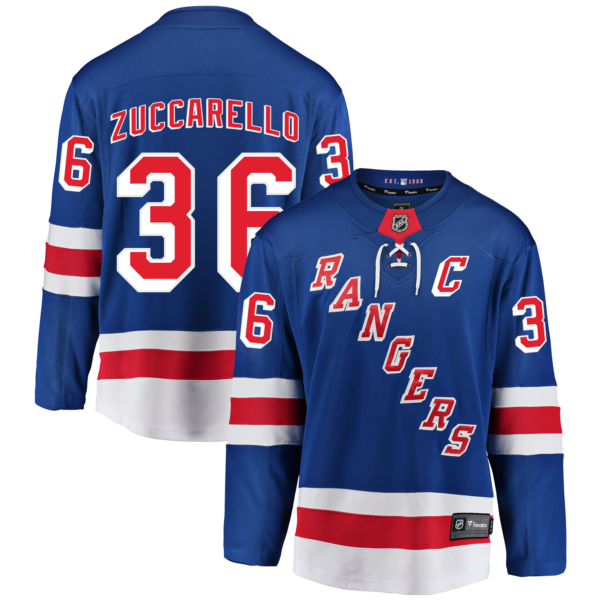 New York Rangers Fanatics Branded Home Breakaway-Trikot – Mats Zuccarello – Herren Image