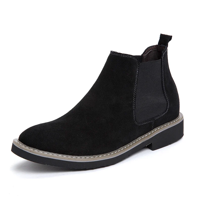 Hohe Qualität Herren Chelsea Stiefel Aus Echtem Leder Männer Stiefeletten Paare Outdoor Casual Schuhe Höhe Erhöhen Einlegesohle 6 CM größe 48
