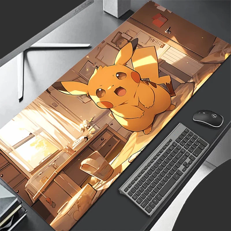 Cartoon PU Leder Büro Hochwertiges Praktisches Mauspad Gaming Mauspad PC Pikachu Gamer Tastatur Pokemon Desktop Mauspad Image
