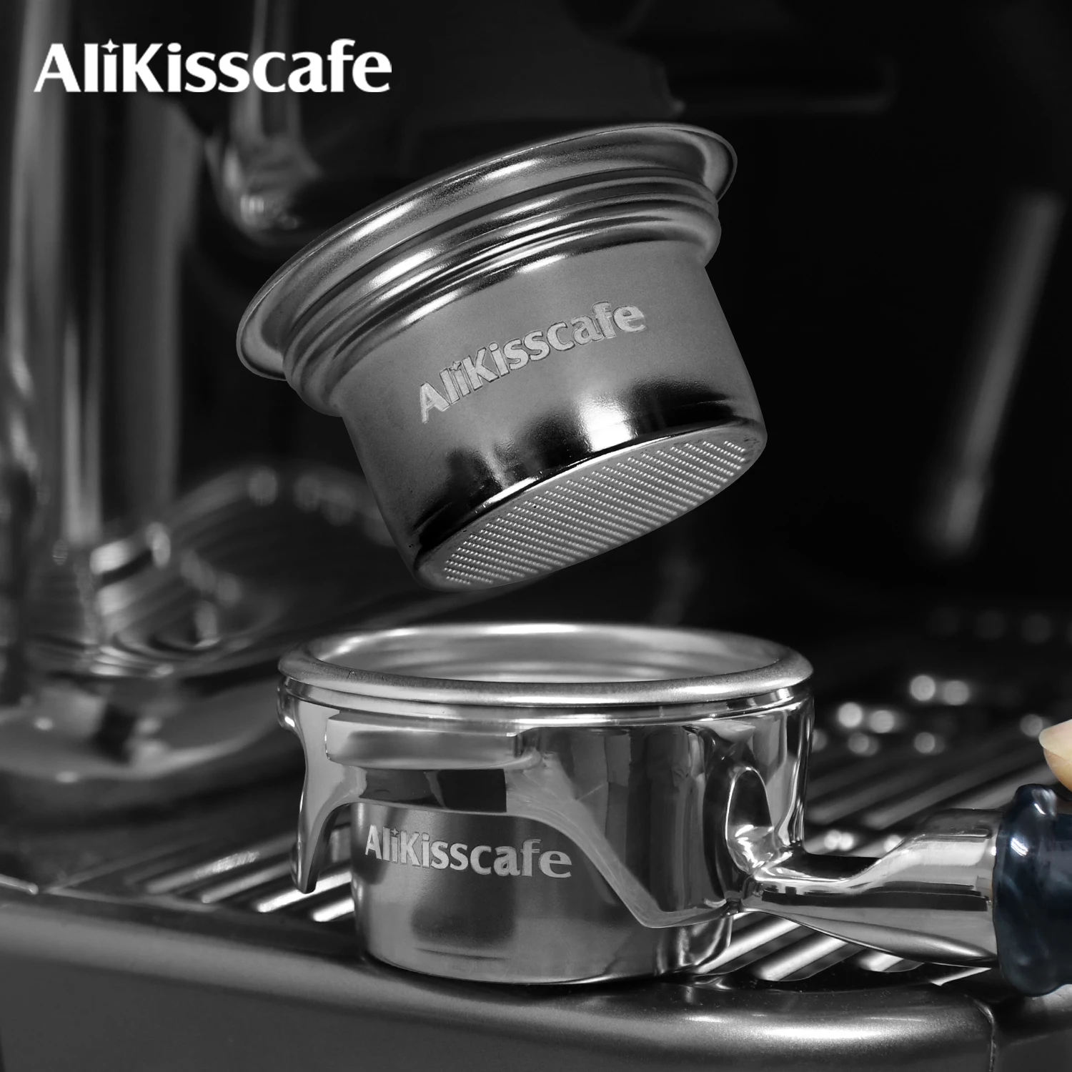 AliKisscafe 58mm bis 49mm Step Down Kaffee Filter Korb Kit Bildschirm Für Boden Siebträger Espresso Zubehör Barista werkzeuge