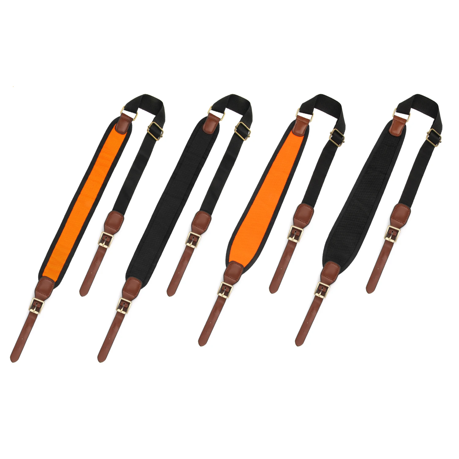 Imbracatura per fucile in nylon 600D Imbracatura per fucile regolabile con linguetta in pelle Antiscivolo Durevole Cintura per pistola a spalla Accessori per pistola da caccia
