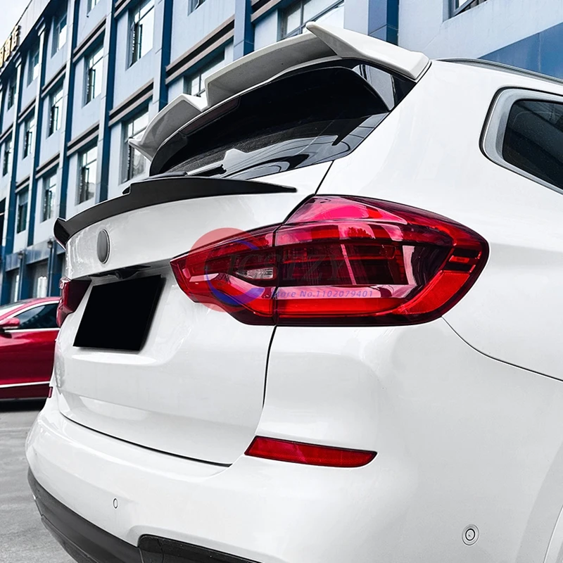 Gloos Schwarz MP Stil Hinten Stamm Mittleren Boot Spoiler Für Bmw X3 G01 iX3 G08 X3M F97 30i 30d M40i 2017-2023 Bodykits Tuning Image