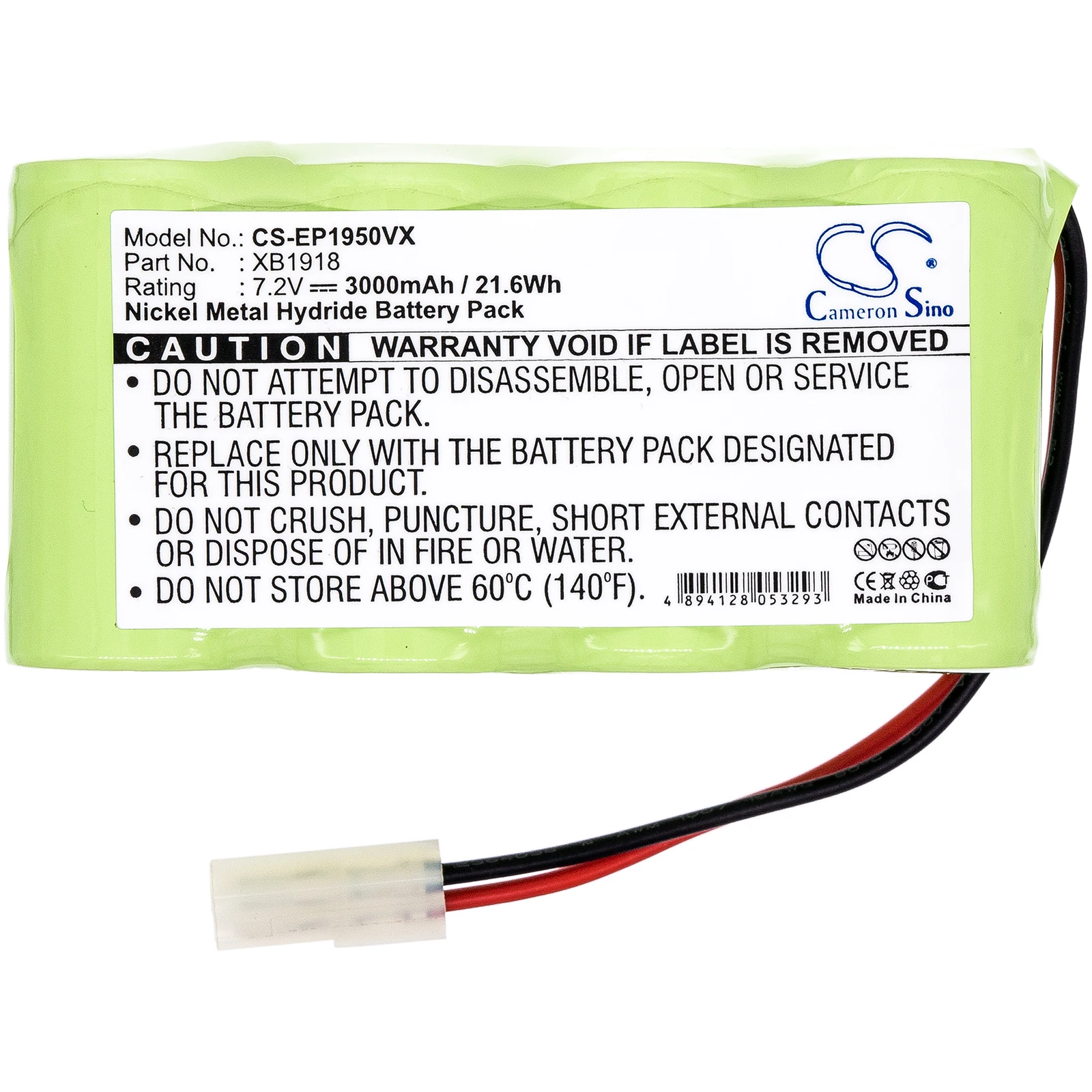 Ni-MH Vacuum Battery for Euro Pro,7.2v,3000mAh,Shark V1950,Shark V1917,VX3,XB1918,APL1172M,EU-36120,V1917SI