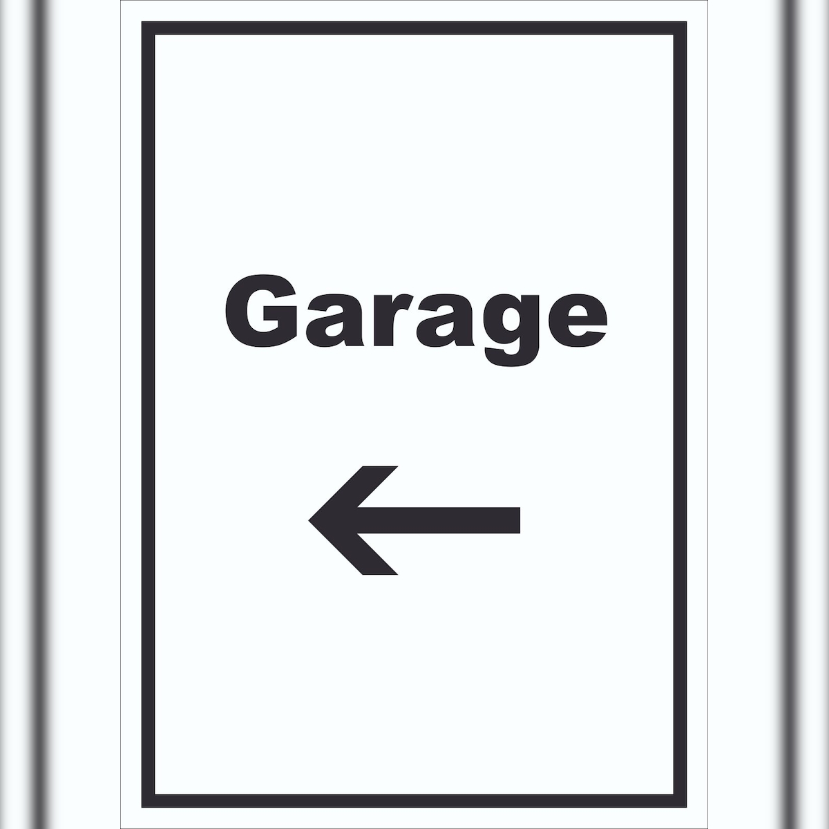 HB-Druck Garage Schild mit Text und Richtungspfeil links Auto Stellplatz hochkant A2 (420x594mm) Image