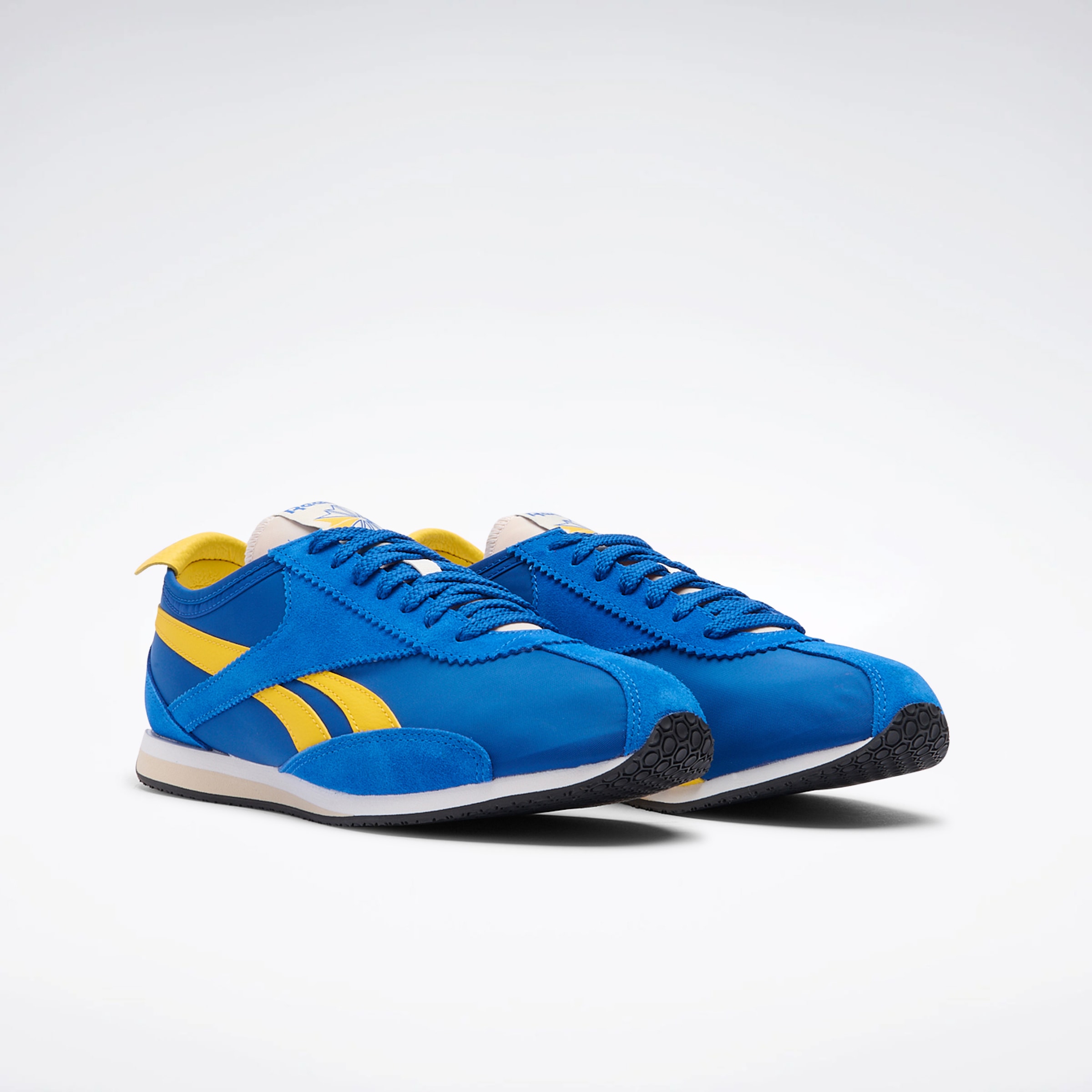 Trainingsschuh REEBOK CLASSIC "R400", Herren, Gr. 41, vector blau, optimum blau, golden haze, Leder, Synthetik, Textil, Schuhe