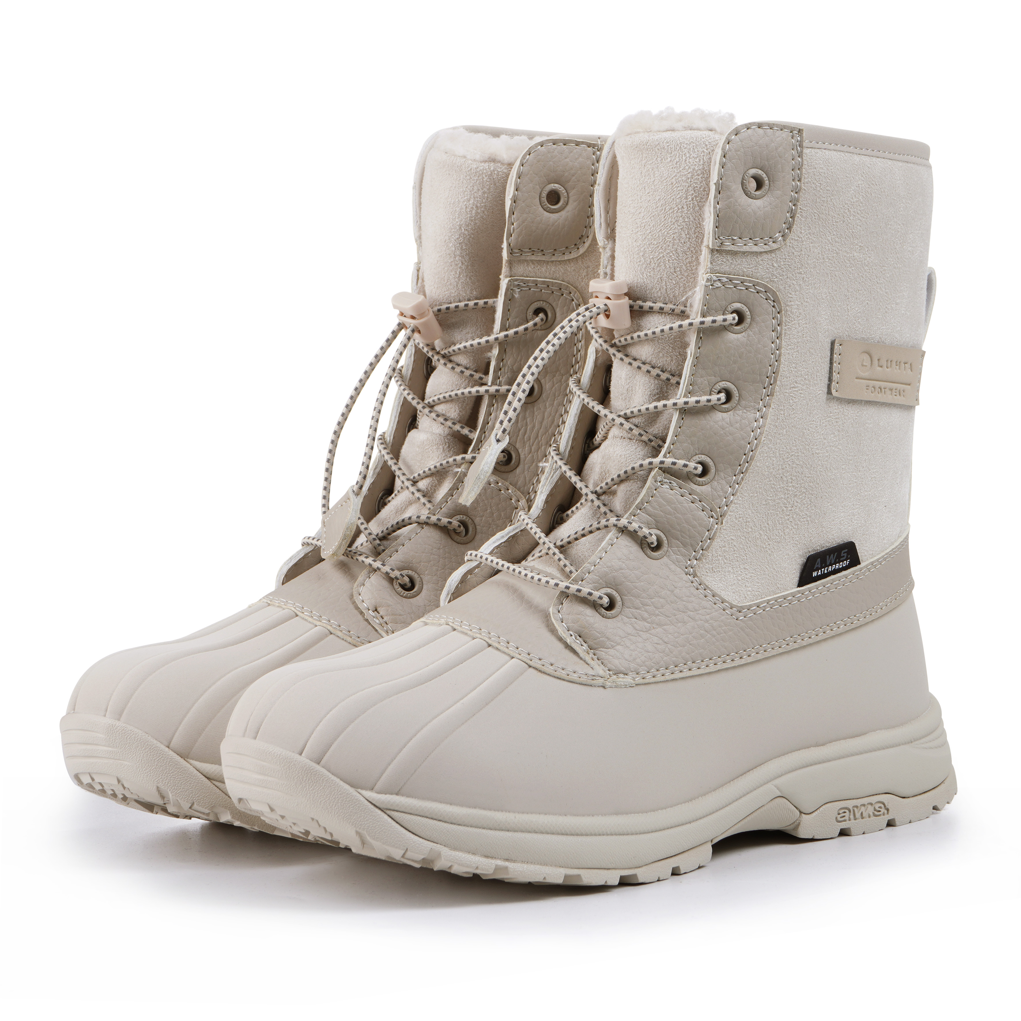 Winterboots LUHTA "TUTTU MS", Damen, Gr. 40, natural weiß, Synthetik, Textil, Schuhe Winterboots, Winterschuhe, Winterstiefel, Snowboots, wasserdicht & gefüttert