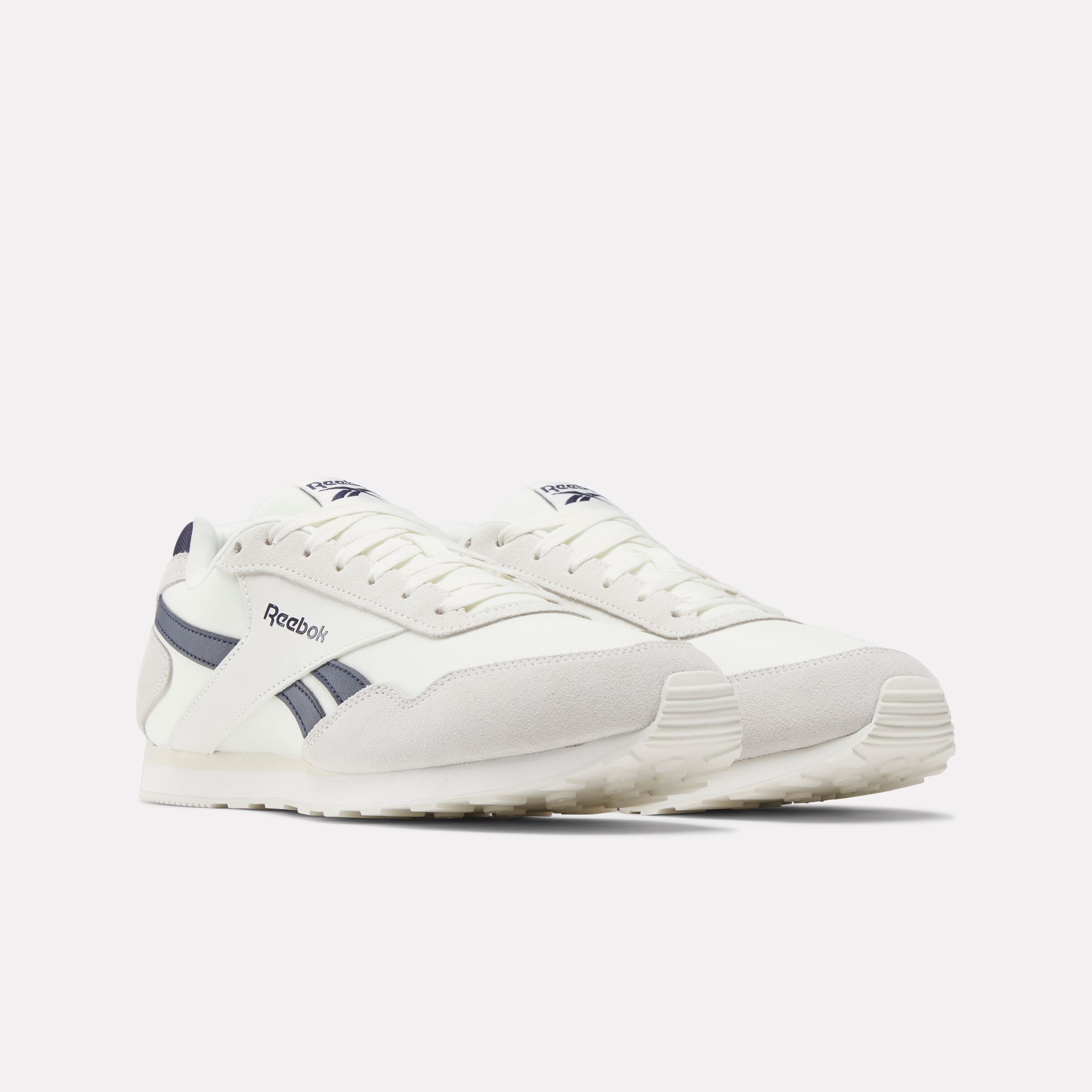 Sneaker REEBOK CLASSIC "REEBOK GLIDE LOW", Damen, Gr. 45,5, chalk, barely grau, vector navy, Leder, Synthetik, Textil, Schuhe Sneaker